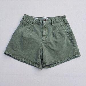 Universal Thread high rise midi olive green denim shorts